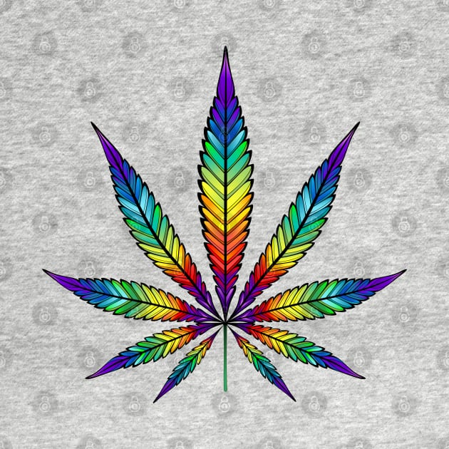 Rainbow Cannabis Leaf by gronly